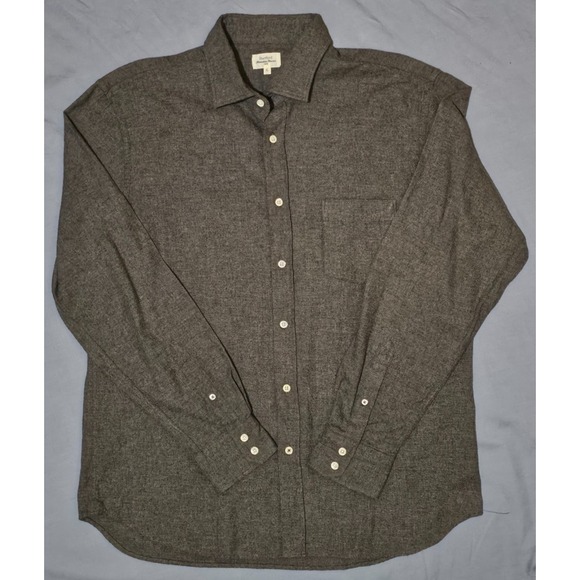 Hartford Other - Hartford Alternative Classics‎ Cotton Flannel Shirt Mens Gray LS Button Up XL